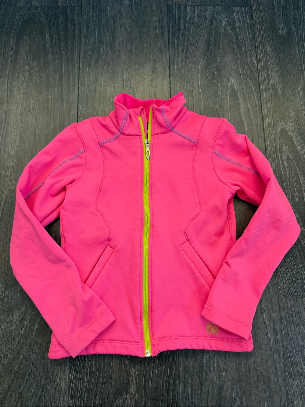 Spyder Bright Pink Zip-Up Jacket with Lime Zipper